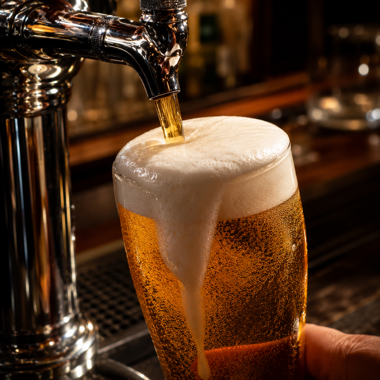 Real ales on tap