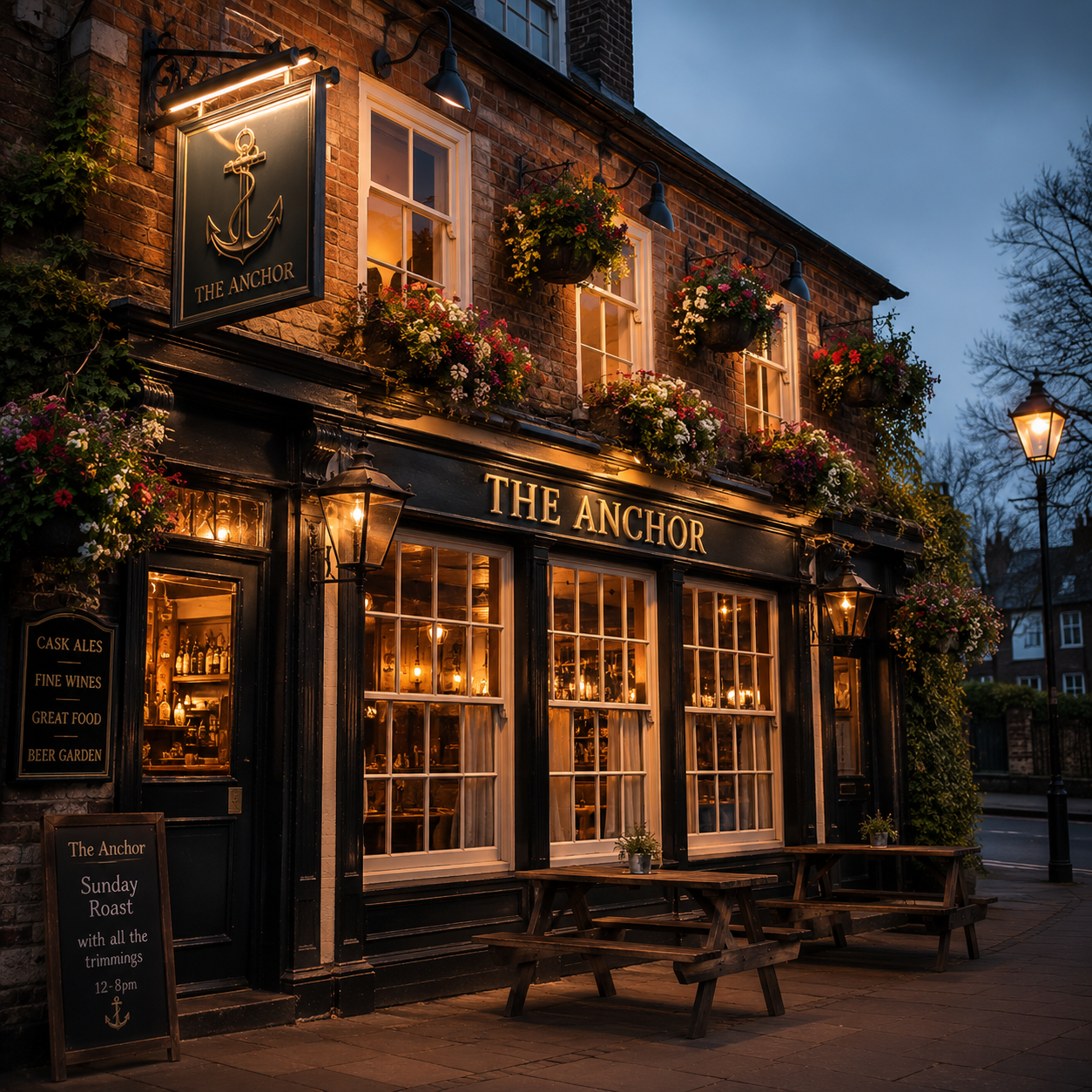 Traditional British pub exterior